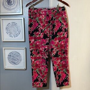Talbots Women’s Curvy Cropped Floral Print Pants Size 6